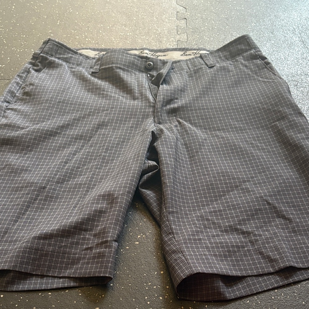 Hogan Men's Charcoal Checkered Shorts